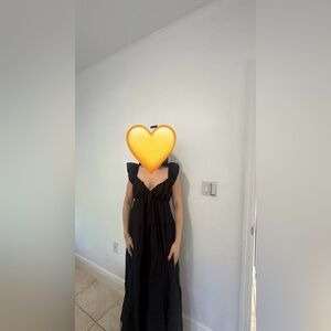 Endless Rose Black Maxi dress with Ruffle Detailing